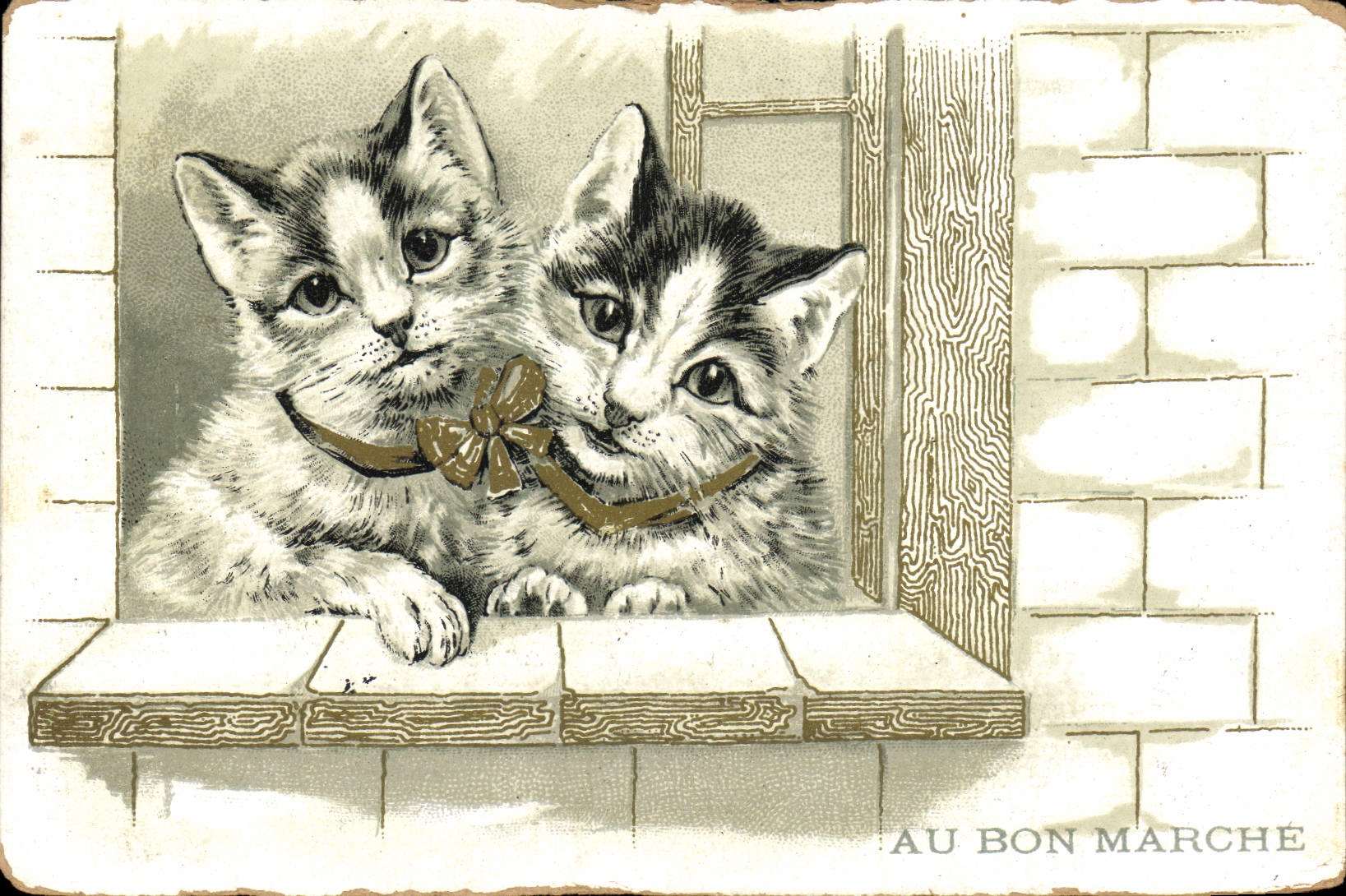 CPA Chat Chaton Chats Au Bon Marche Maison Boucicaut 