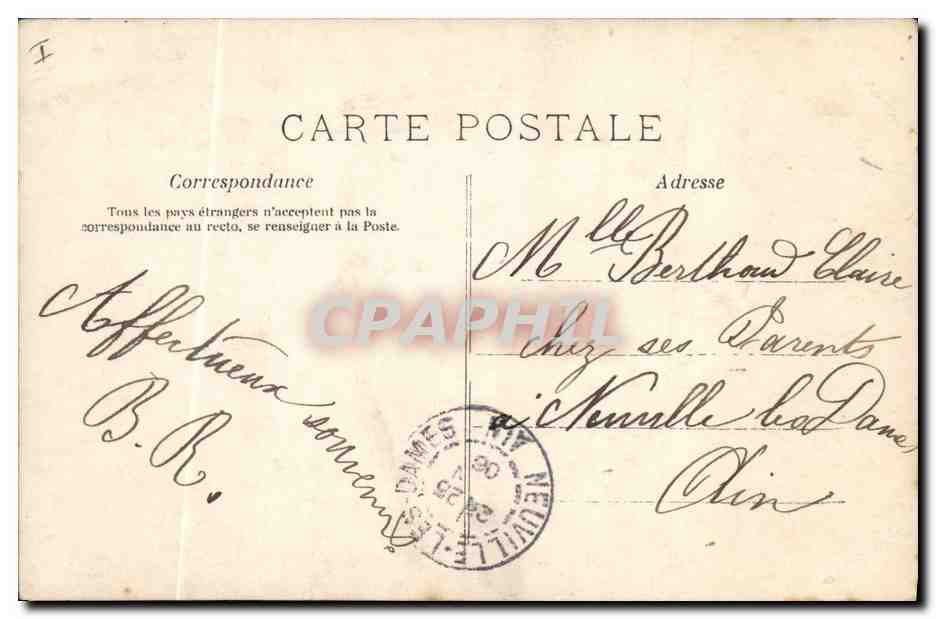 CPA Femme A son revers Medaille  — Verso
