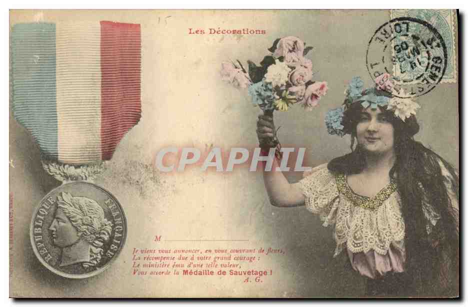 Décoration militaire — Médaille de Sauvetage — éditeur A.G.