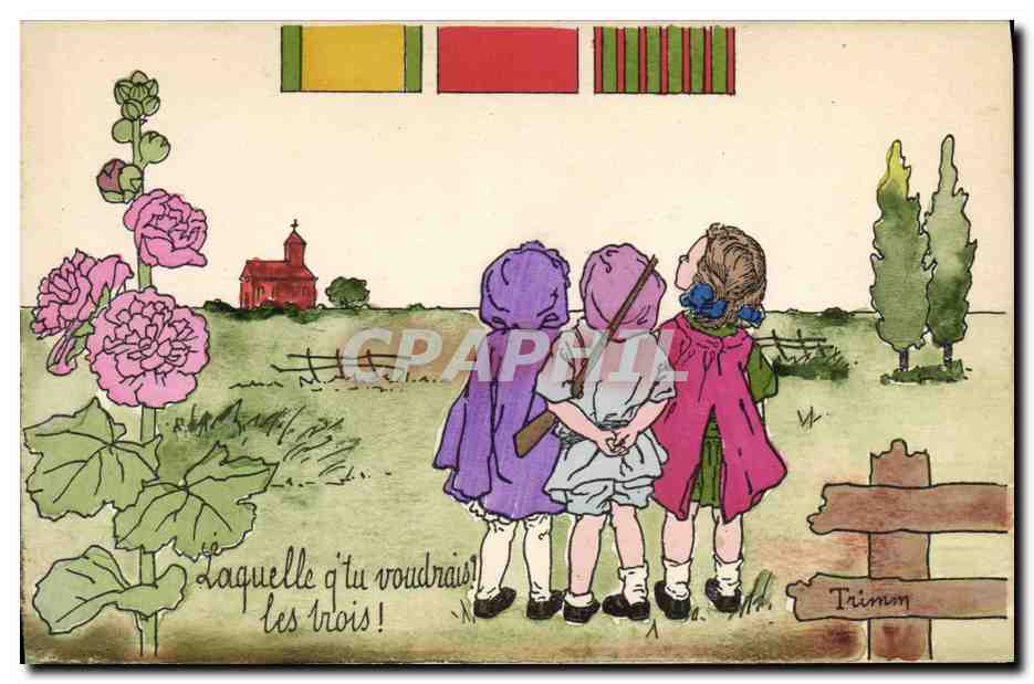 CPA Militaria Medaille Enfants