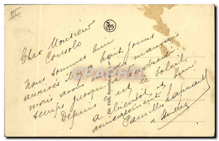 Caporal Manneken-Pis — Citation à l'Ordre du Bataillon — Bruxelles — Verso