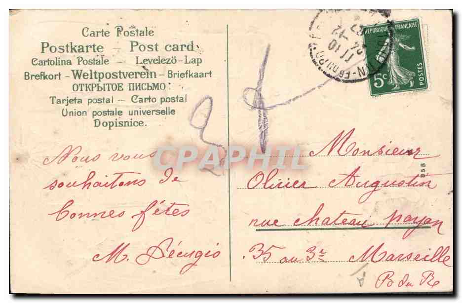 CPA Fantaisie Ange Anges Noel — Rückseite