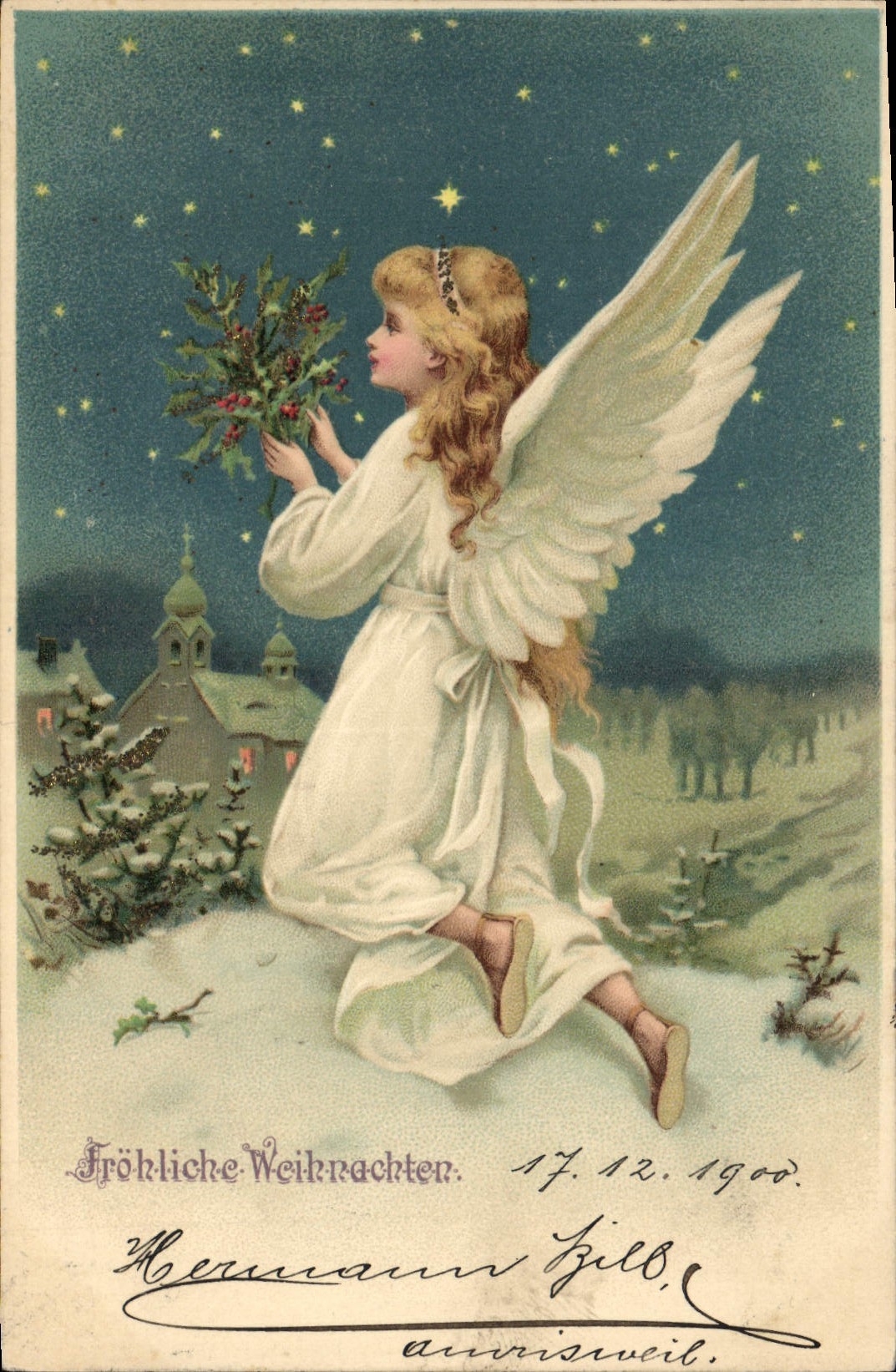 CPA Fantaisie Ange Anges Noel Enfant