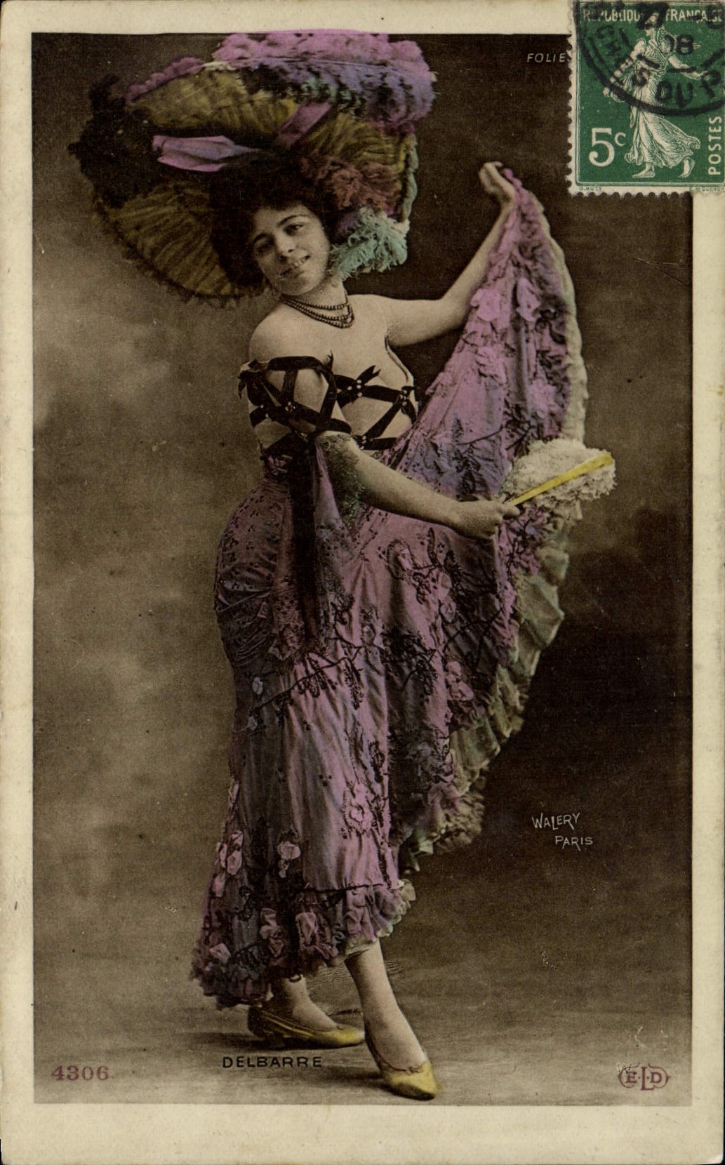CPA Theatre Delbarre Vignette Exposition internationale d'electricite Marseille 1908