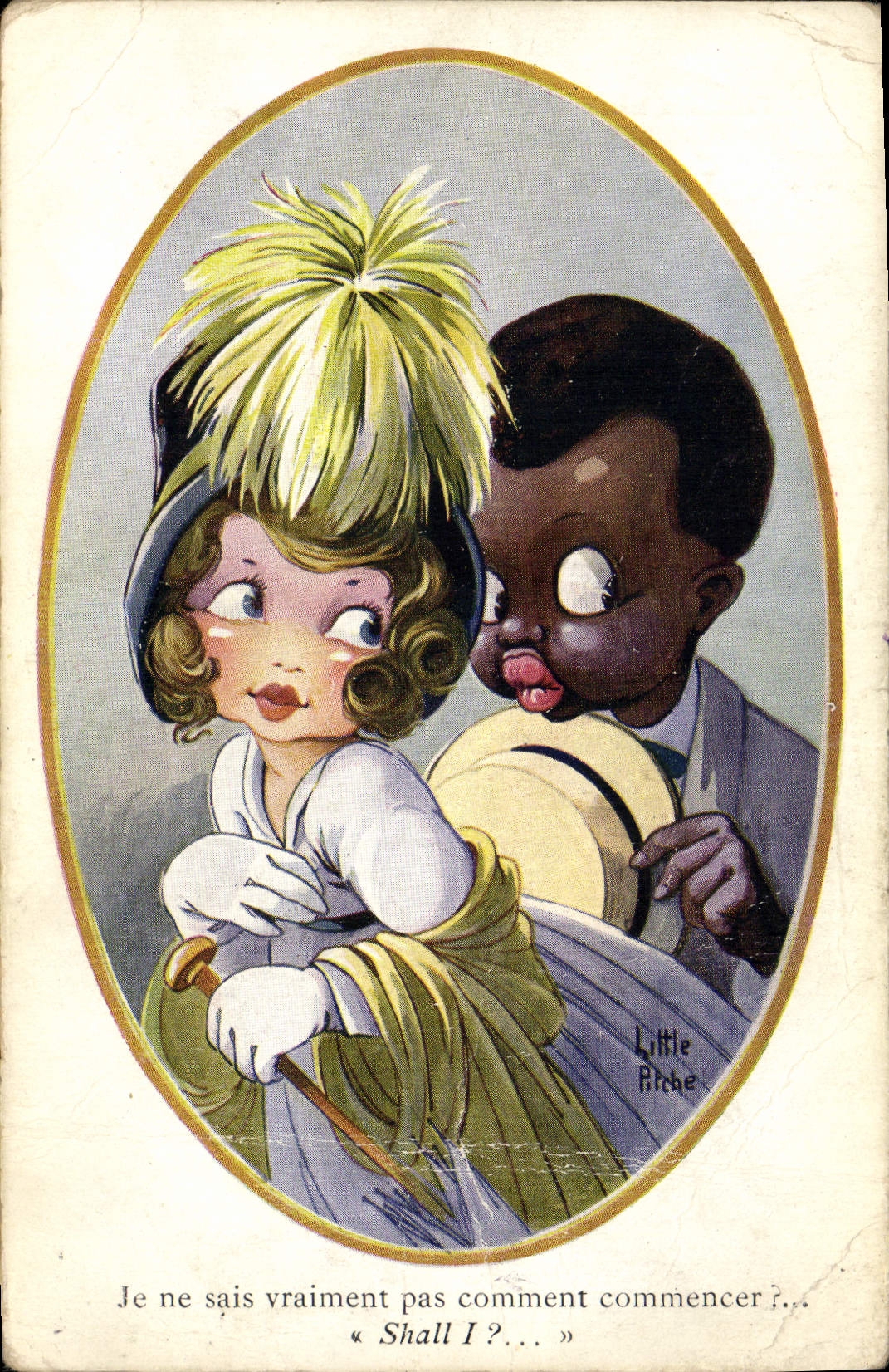 CPA Le negre amoureux Little Pitche 