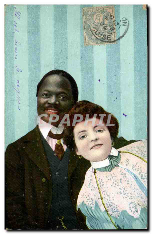 CPA Folklore Negre Homme de couleur FEmme