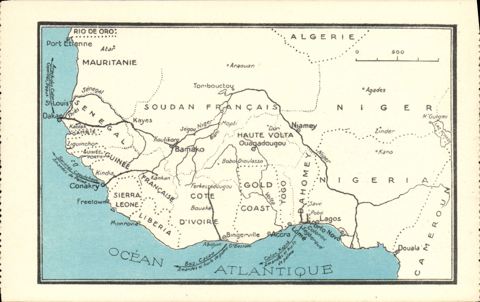 CPA Afrique Occidentale Francaise AOF Niger Soudan Gold Coast Cote d'Ivoire 