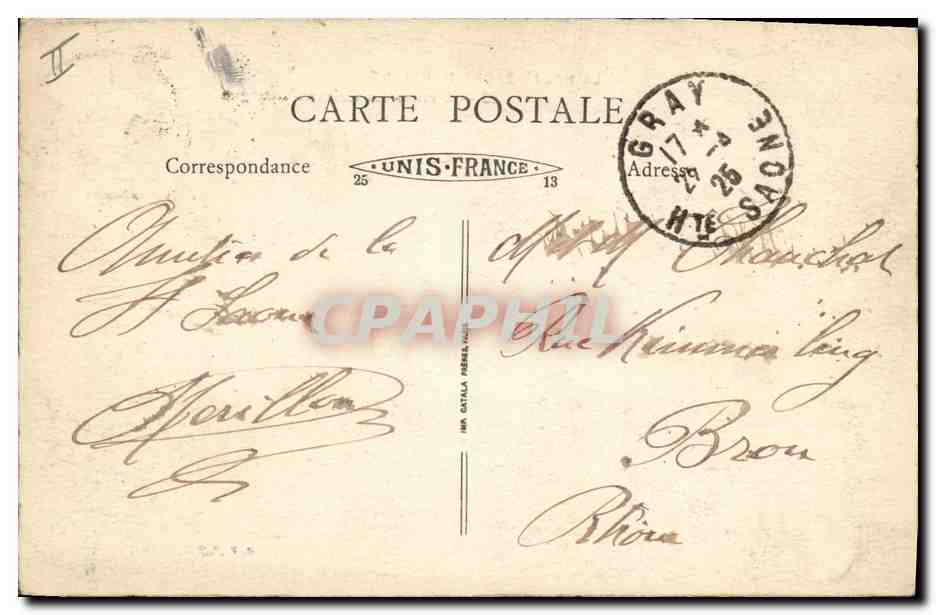 CPA Banque Caisse d'Epargne Gray Haute Saone — Rückseite