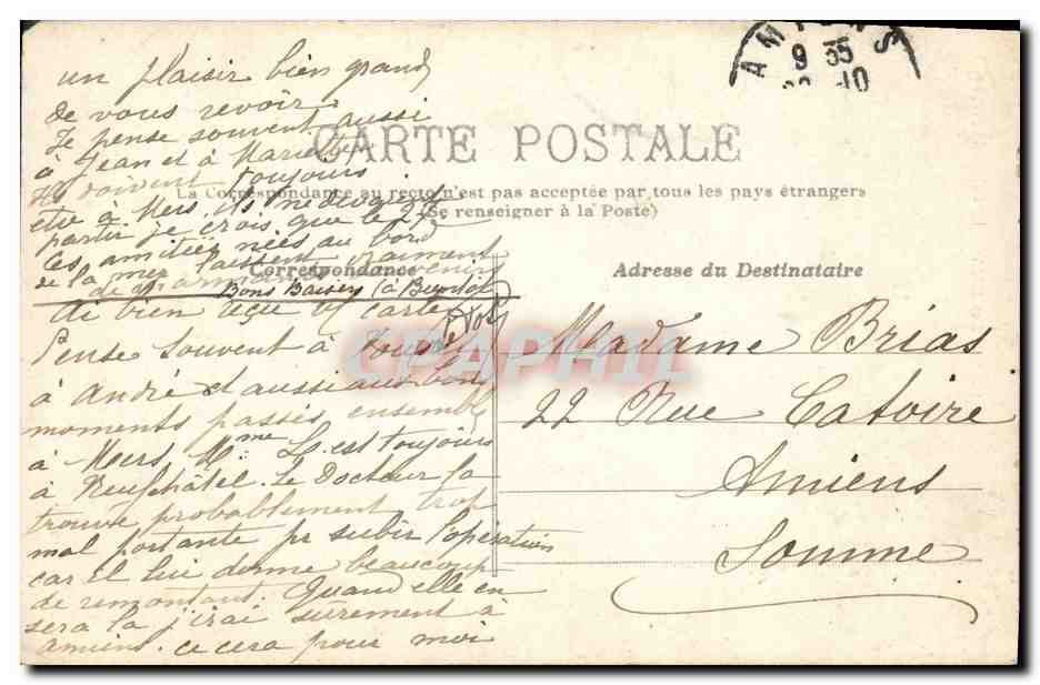 CPA Banque Caisse d'Epargne Gournay en Bray — Rückseite