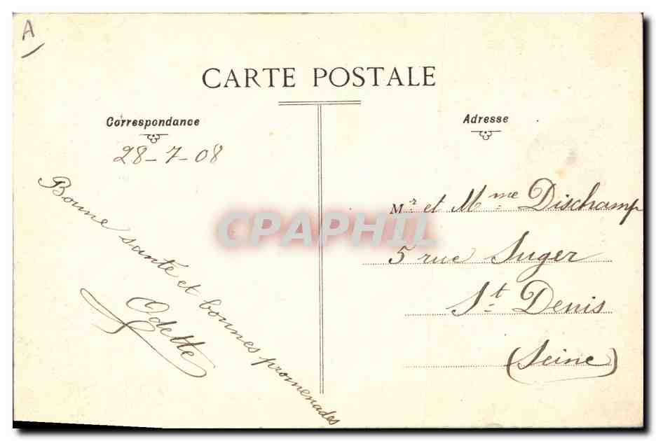 CPA Folklore Jeune Auvergnate — Verso
