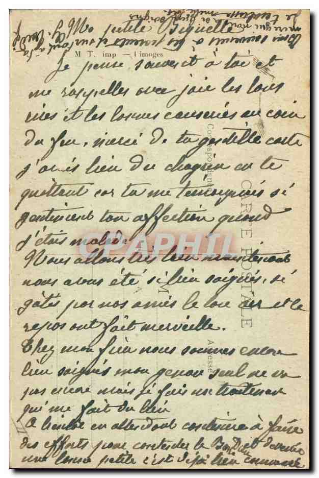 CPA Folklore Jeune Auvergnate  — Verso