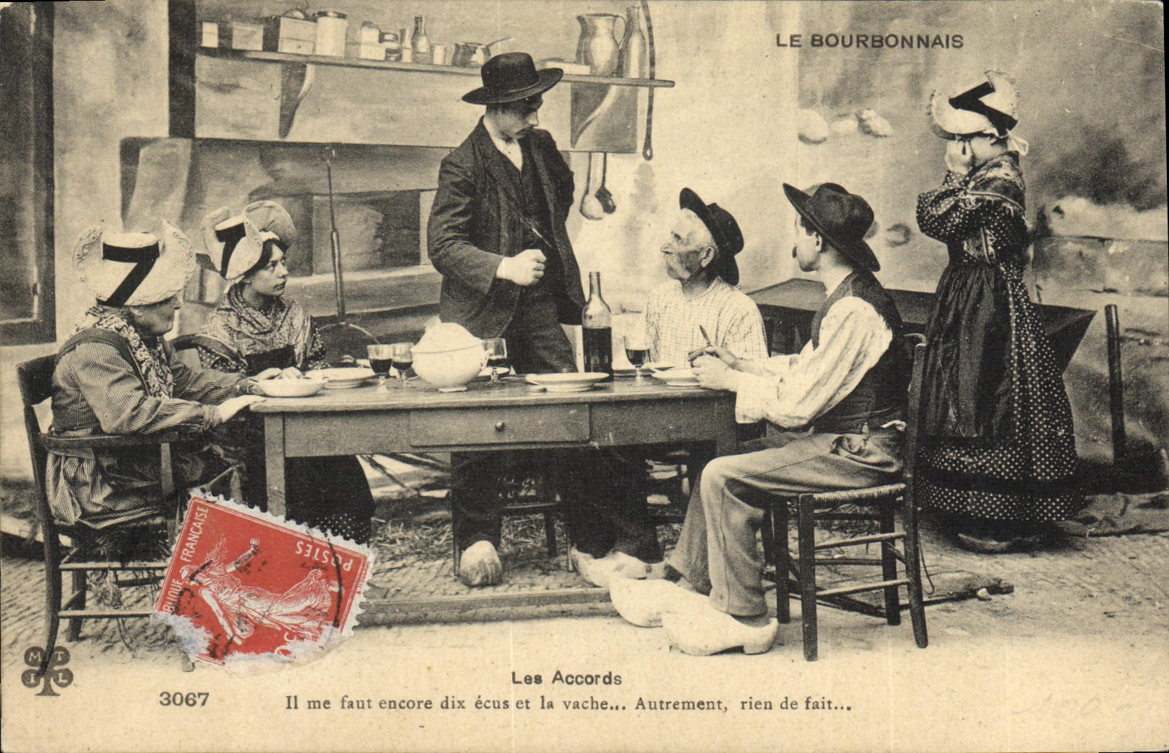 CPA Folklore Le Bourbonnais Les accords