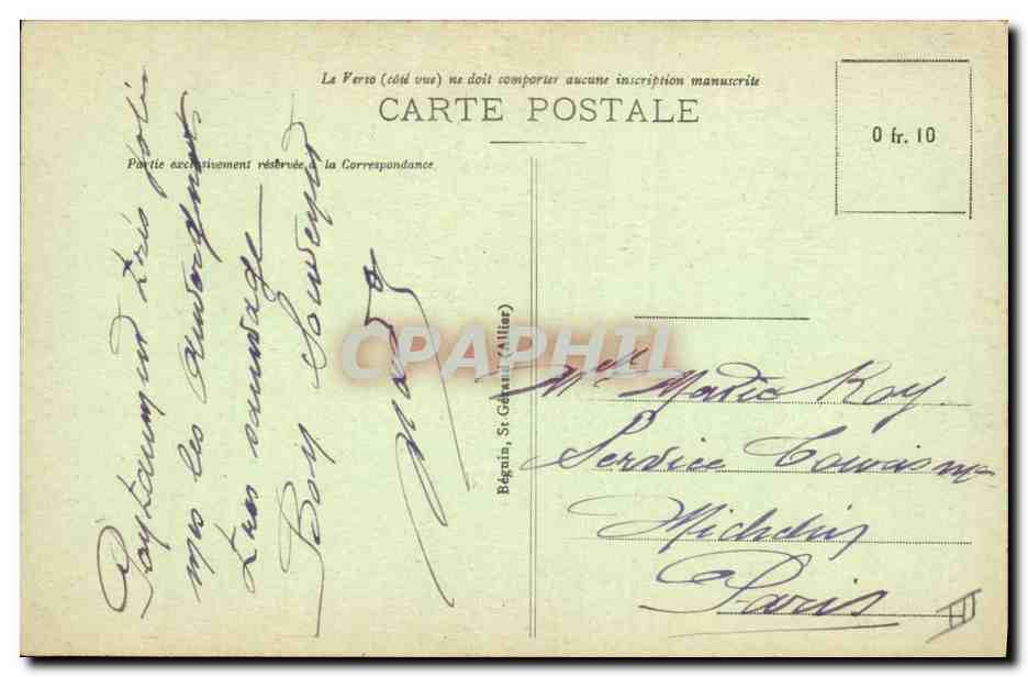 CPA Folklore Auvergne  — Verso