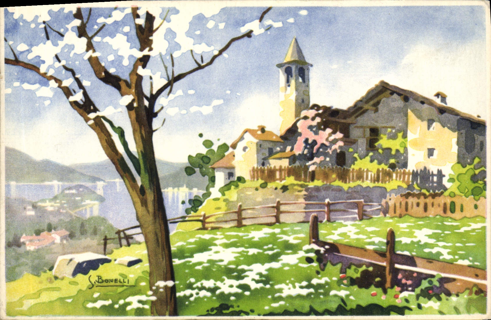 CPA Fantaisie Illustrateur Acquerelli dal vero Bonelli
