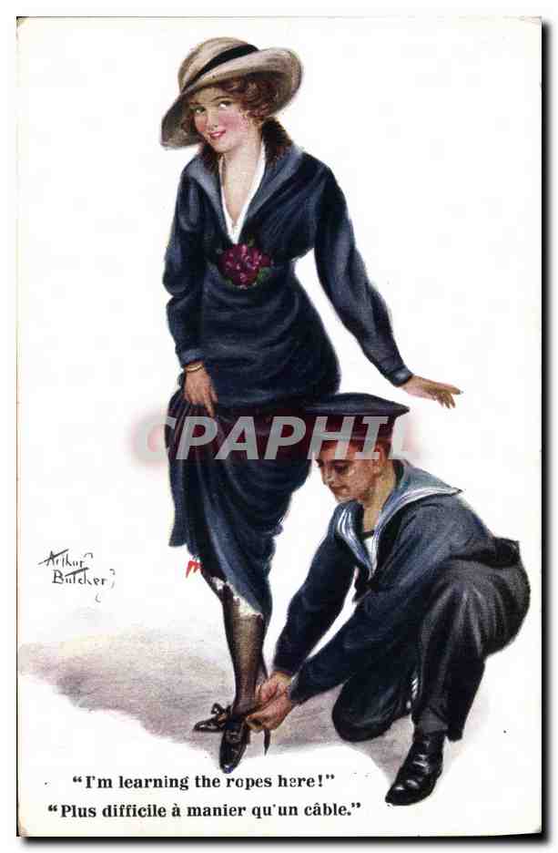 CPA Fantaisie Illustrateur Femme Marin
