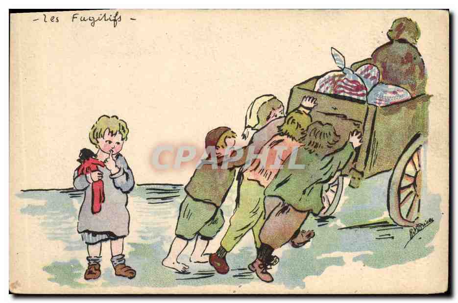 CPA Fantaisie Illustrateur Enfants Les fugitifs