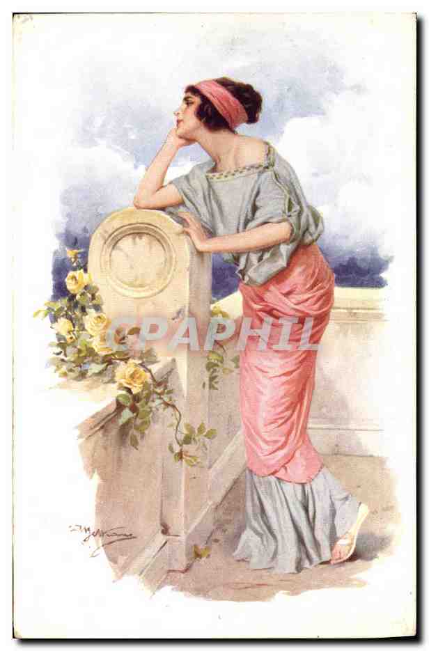 CPA Fantaisie Illustrateur Femme