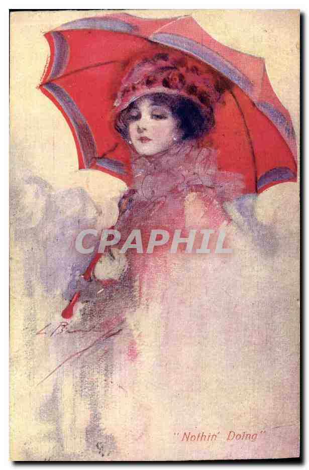 CPA Fantaisie Illustrateur FEmme Nothing Doing