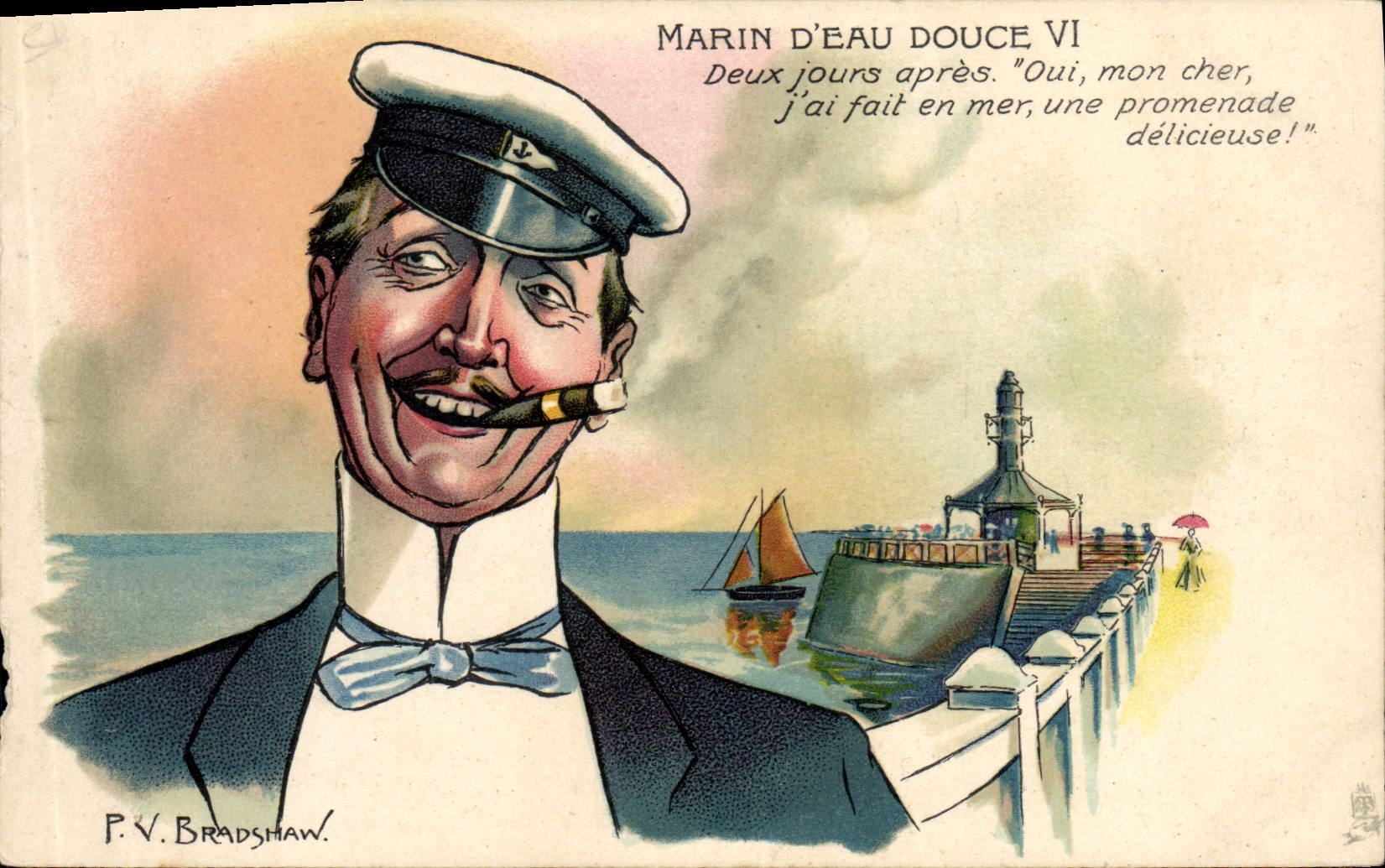 CPA Fantaisie Illustrateur Marin d'eau douce VI