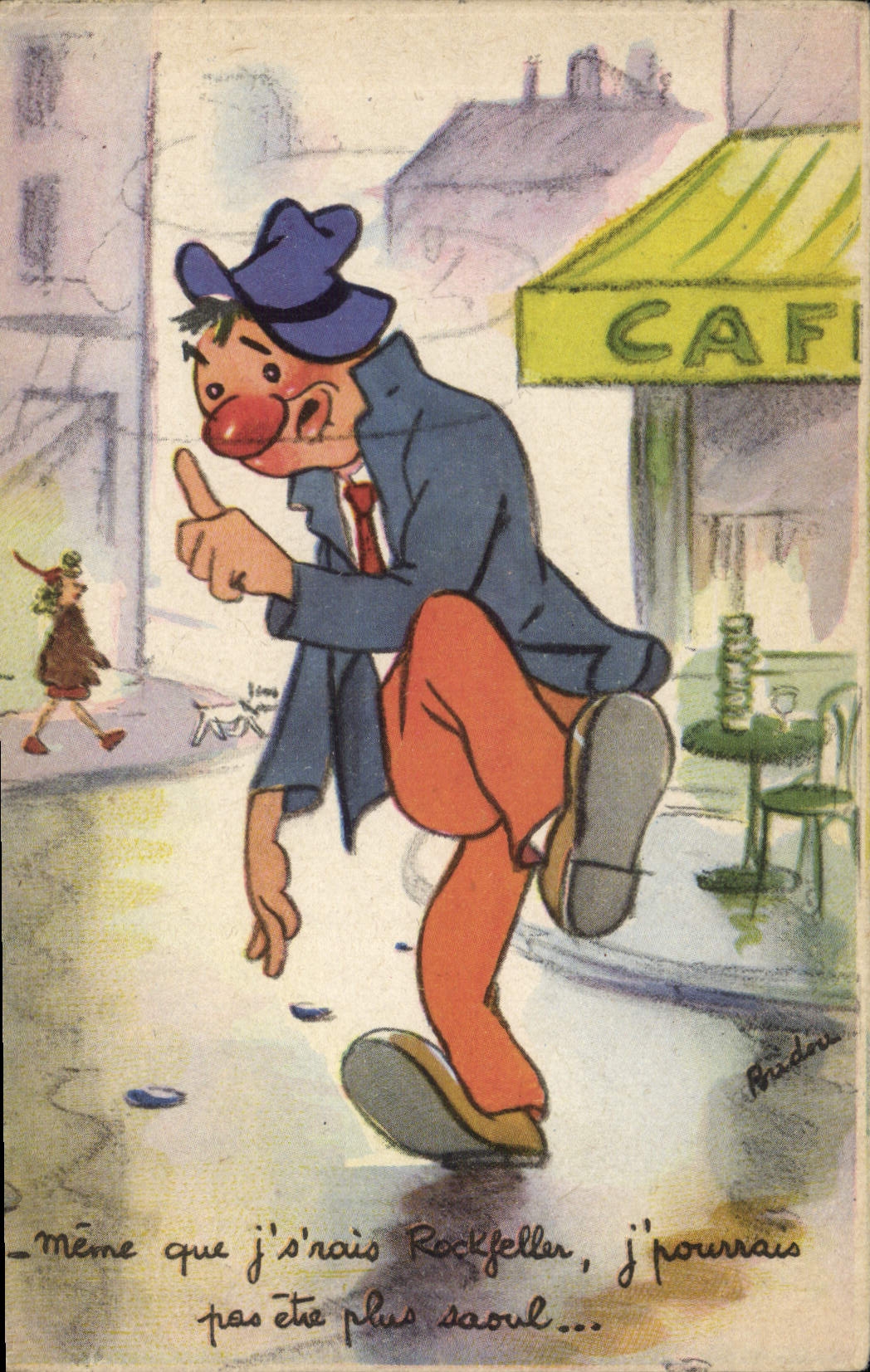 CPA Fantaisie Illustrateur Homme Alcool