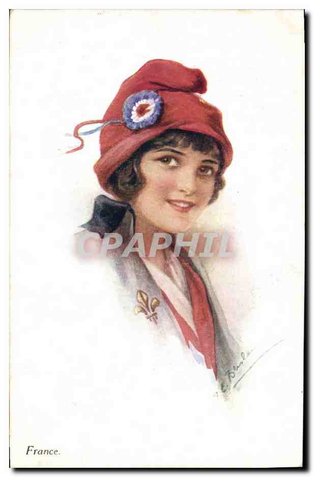 CPA Fantaisie Illustrateur Femme Marianne France