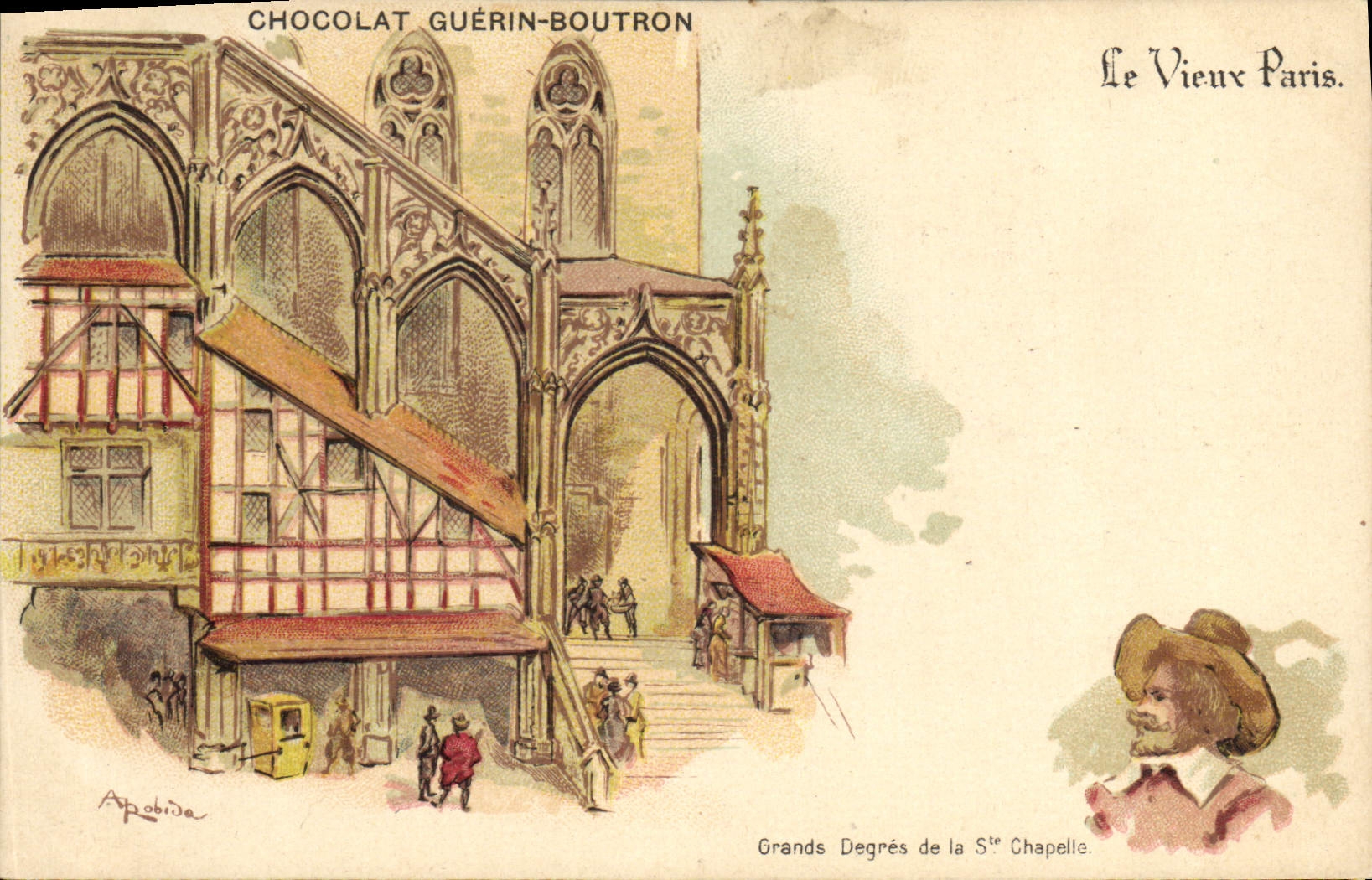 CPA Vieux Paris Chocolat Guerin Boutron Rue du Maroc Paris Grands degres de la Ste Chapelle