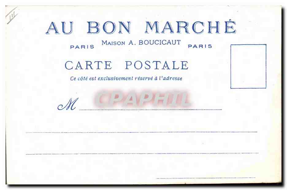 Rue des Remparts — Le Vieux Paris — Offerte par les Magasins du Bon Marché — Achterkant