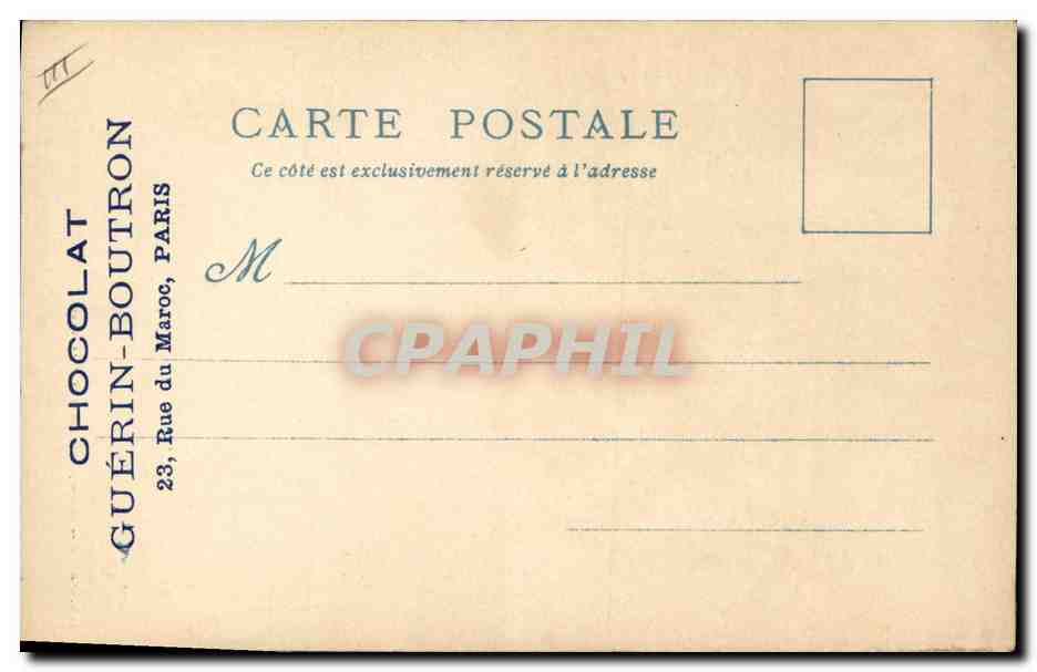 Weltausstellung 1900 — Alt-Paris — CHOCOLAT GUÉRIN-BOUSTRON — Rückseite