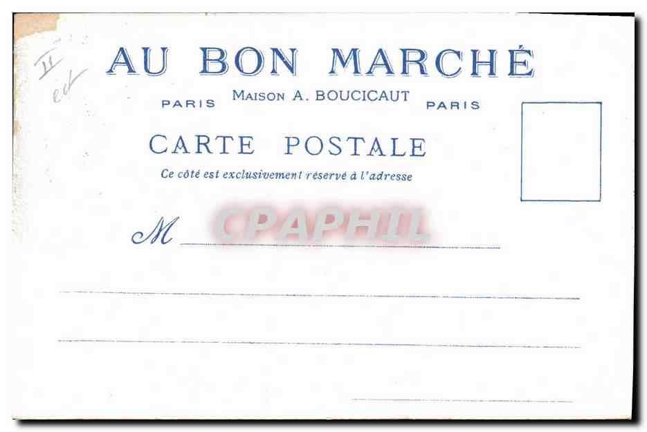 CPA Vieux Paris Au Bon Marche Maison Boucicaut Le Chatelet — Rückseite