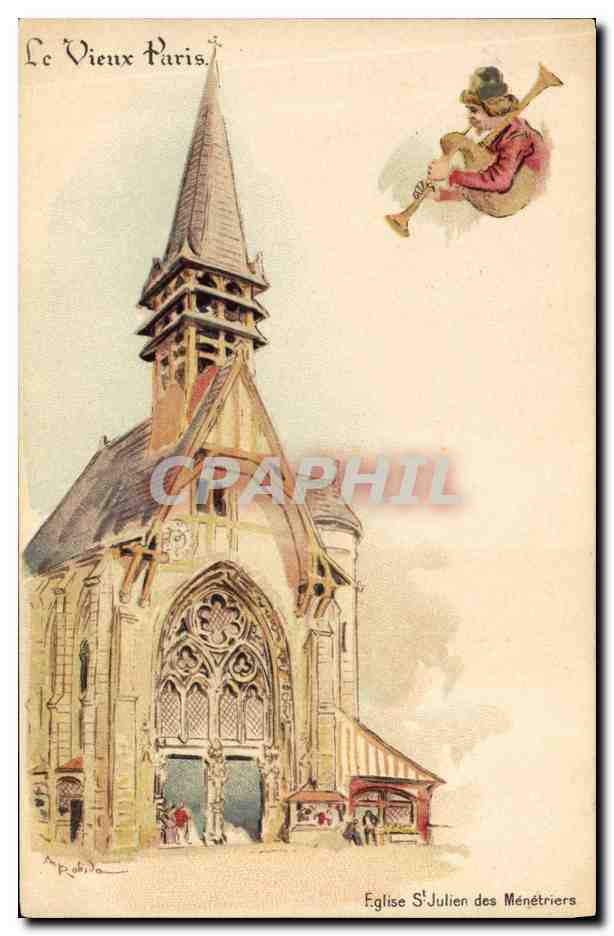 Église Saint-Julien des Méne triers — Le Vieux Paris — éditeur A. Rubida
