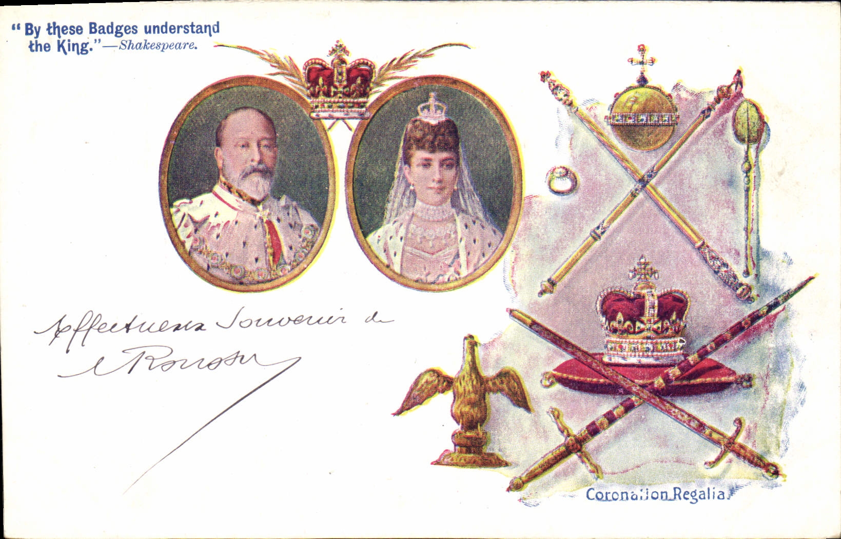 Coronation Regalia — Edward VII et la reine Alexandra — Souvenir de la couronne