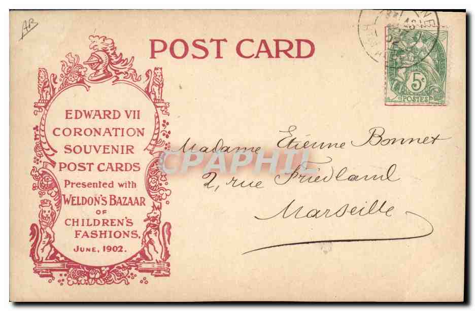 Coronation Regalia — Edward VII et la reine Alexandra — Souvenir de la couronne — Achterkant
