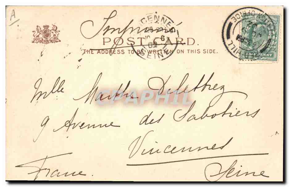 Queen Alexandra — Berlin — Gunn & Stuart Photo, Phototypied No. 1418 — Achterkant