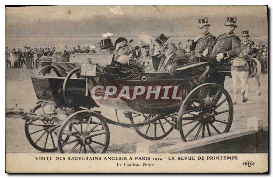 Visite des souverains anglais à Paris 1914 — La Revue de Printemps — Le Landeau Royal — Éditeur B.D.