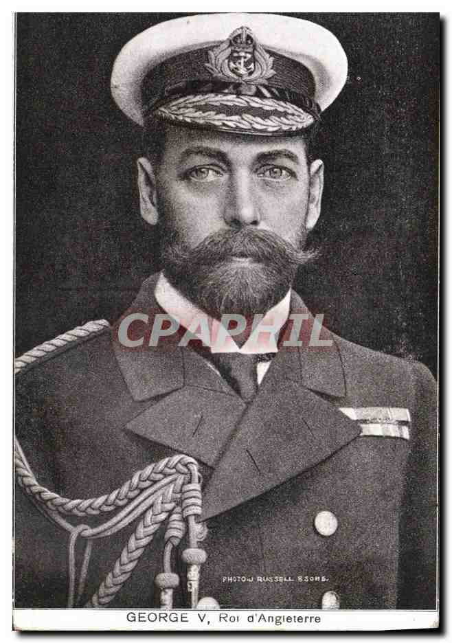 George V, Roi d'Angleterre — en uniforme naval — Photow Russell & Sons - Anverso