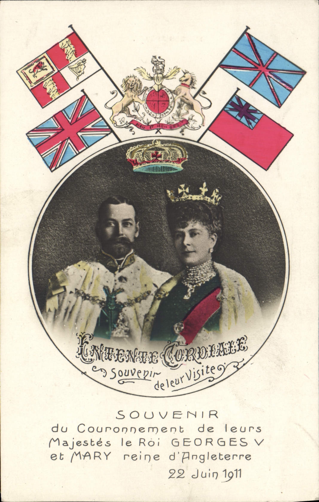 Couronnement de Georges V et Mary — Souvenir de leur visite à Paris — éditeur non visible