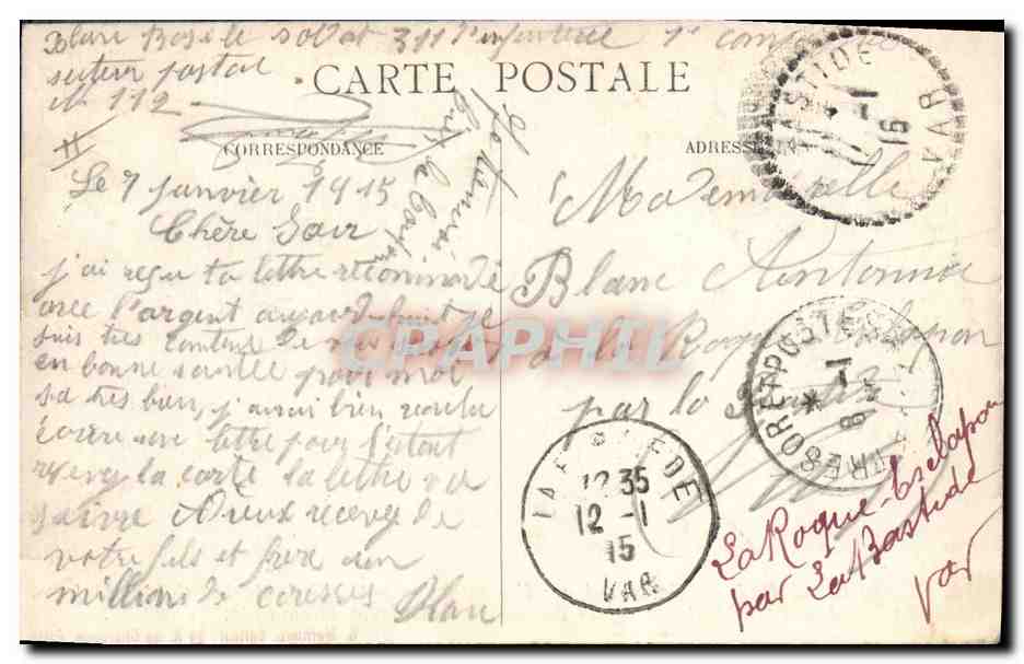 CPA Militaria En Flandre Un detachement d'infanterie coloniale francaise suit avec interet  — Rückseite