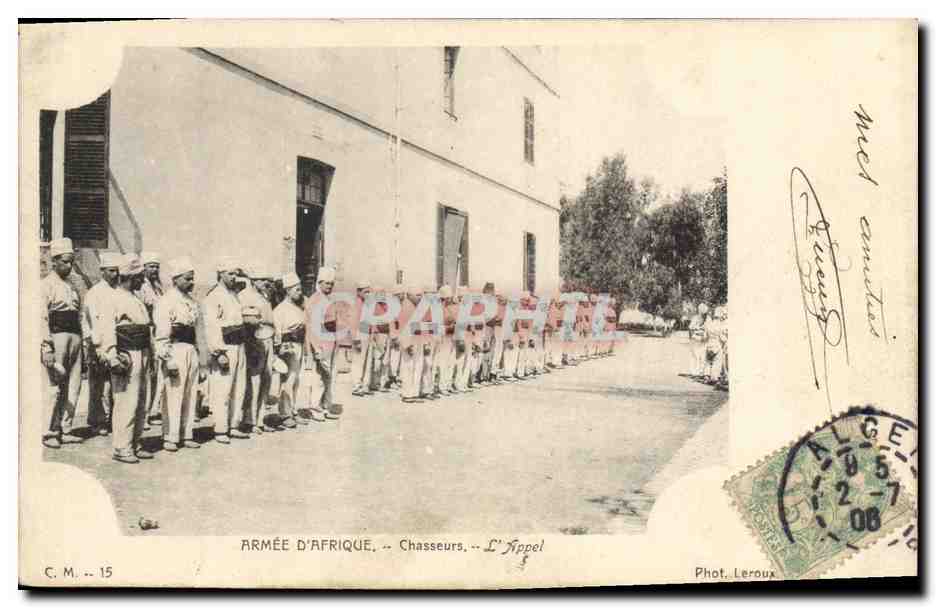 CPA Militaria Armee d'Afrique Chasseurs L'appel