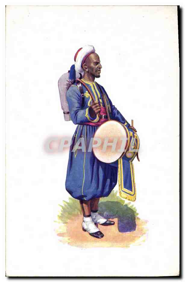 Musée d'Alger — Soldat de la garde ottomane avec tambour — Éditeur : Maréchal Franchet d'Esperey, Paris