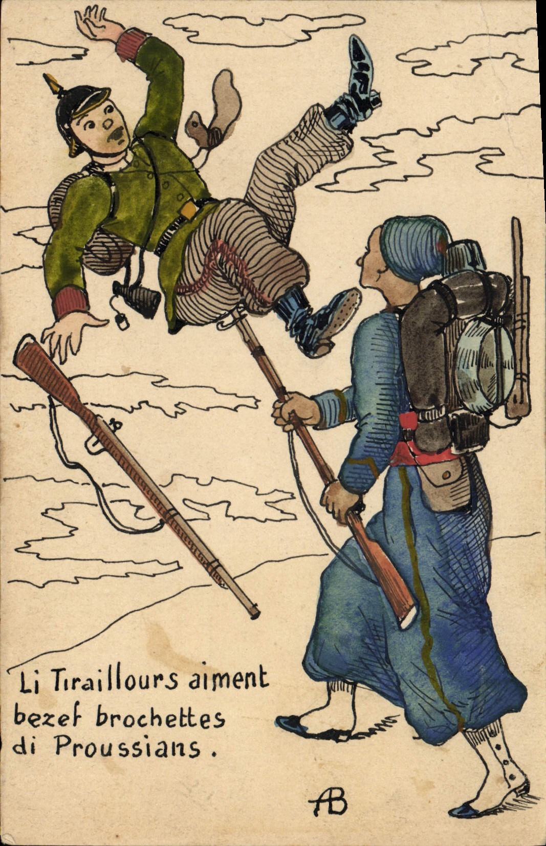 CPA Militaria Li Tiraillours 