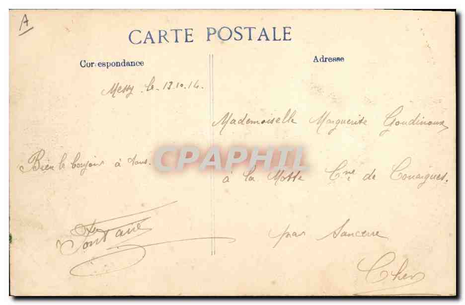 CPA Militaria A Neufmoutiers Tirailleurs marocains inventoriant leur butin — Verso