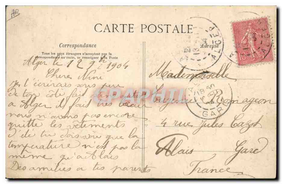 CPA Militaria Algerie Musique des Tirailleurs  — Rückseite