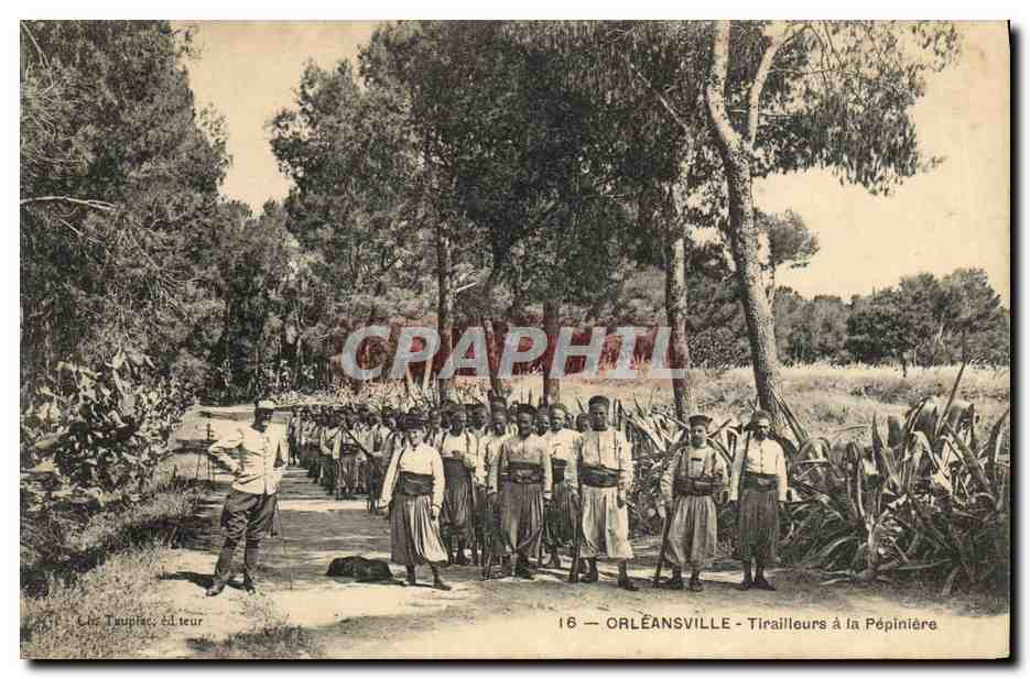 Orléansville - Tirailleurs à la Pépinière — Éditeur L. Tanguy