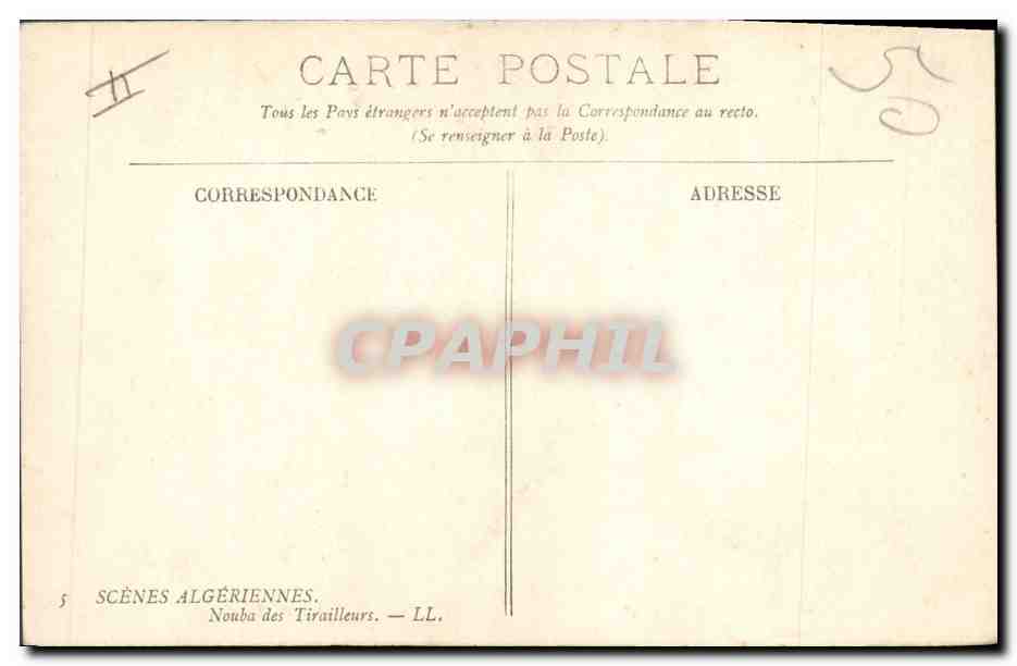 Nouba des Tirailleurs — Scènes Algériennes — LL — Verso