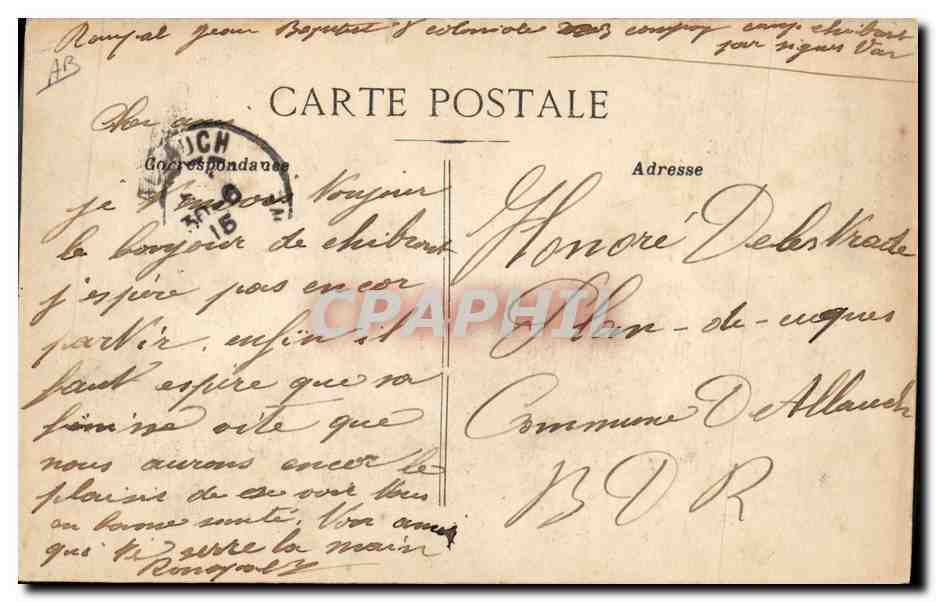 CPA Militaria Camp de Chibron Epluchage de pommes de terre  — Rückseite