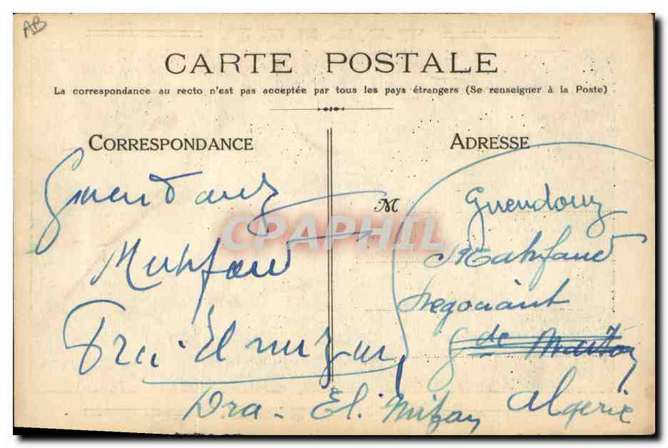 CPA Talber  — Verso