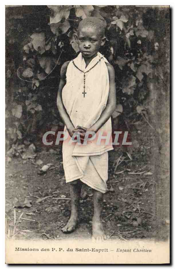 CPA Missions des PP du Saint Esprit Negre Enfant noir Enfant chretien