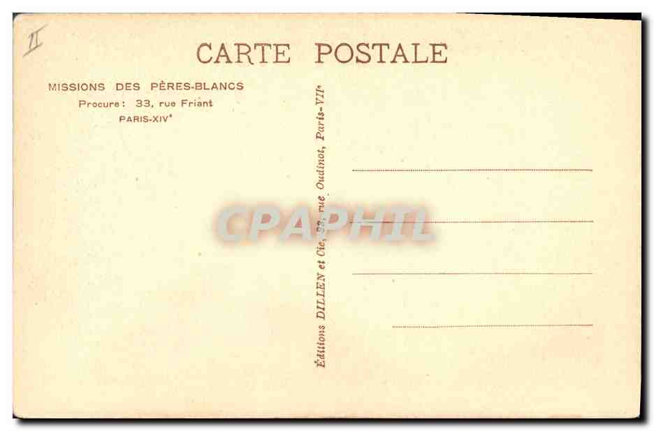 CPA Negre Mission des Peres Blancs rue Friant Paris  — Rückseite