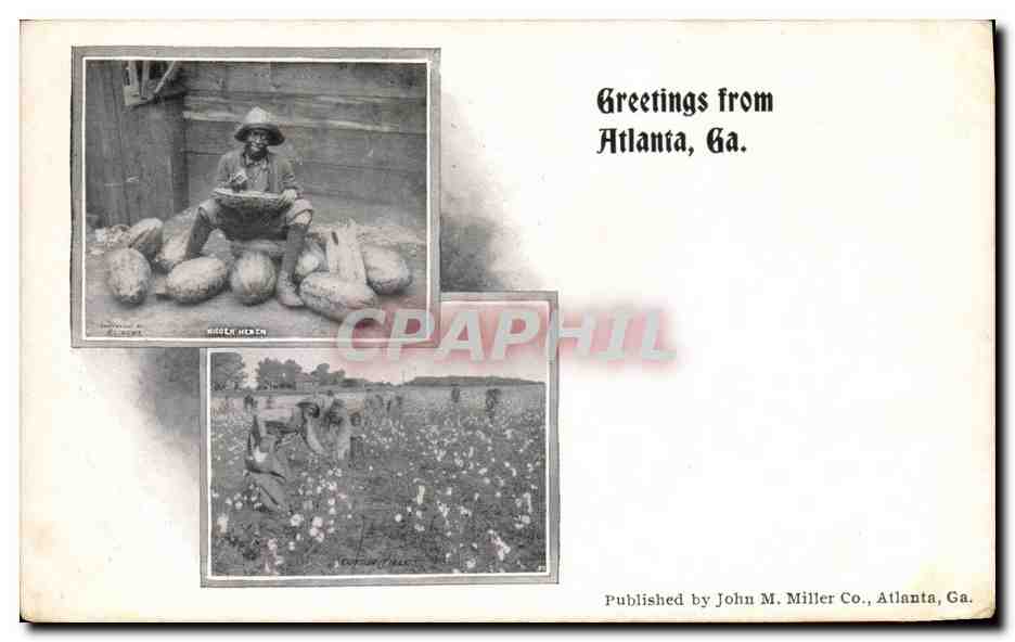 CPA Negre Homme noir Greetings from Atlanta Ga 