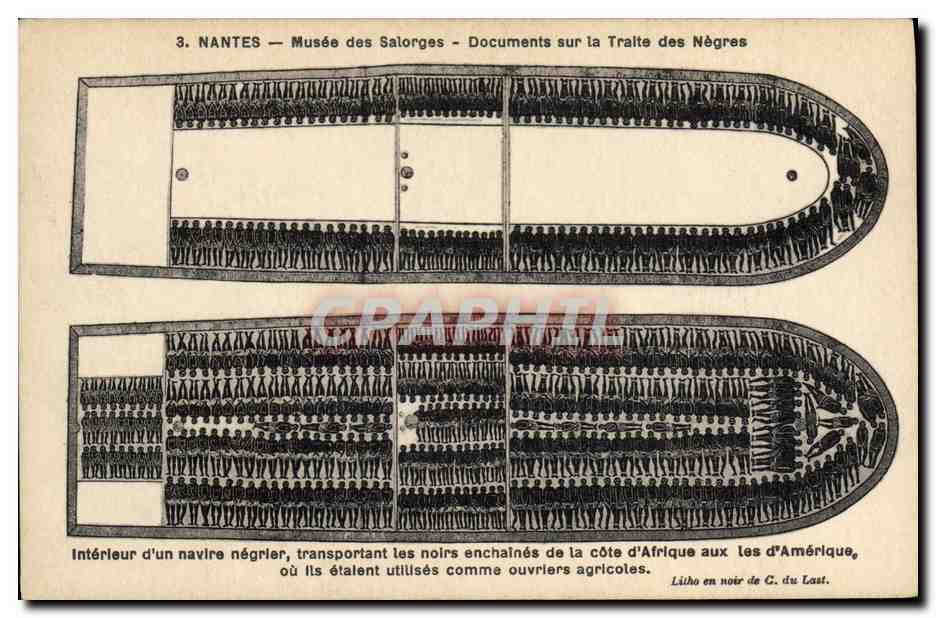 CPA Negre Homme noir Nantes Musee des Salorges Documents sur la traite des noirs Navire negrier